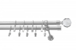 Dvigubas karnizas metalinis 19 mm + 19 mm OLIMP, 300 cm, nerūdijančio plieno