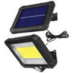 Saulės &scaron;viesos diodų prožektorius su judesio jutikliu &bdquo;Maclean Energy IP44&ldquo;, 5W, 400lm, 6000K &scaron;altai baltas, ličio baterija 1300 mAh, 5.5V D