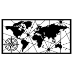Metalinė sienos dekoracija World Map