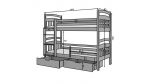 Dviauk&scaron;tė lova ADRK Furniture Ada 80x180cm, pilka