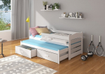 Vaiki&scaron;ka lova Adrk Furniture Tiarro 80x180 cm su &scaron;onine apsauga, balta/&scaron;viesiai pilka