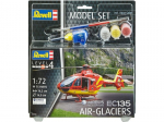 Revell - EC 135 Air-Glaciers dovanų komplektas, 1/72, 64986
