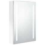 Veidrodinė vonios spintelė su LED ap&scaron;vietimu, 50x13x70 cm, balta