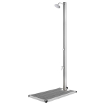 vidaXL Sodo du&scaron;as su pilku pagrindu, 220cm, nerūdijantis plienas