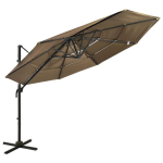 Skėtis nuo saulės su aliuminiu stulpu vidaXL, 3x3m, rudas