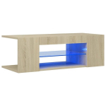 Televizoriaus spintelė su LED ap&scaron;vietimu, 90x39x30 cm, ruda