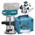 Akumuliatorinė kantų freza Makita DRT50ZJX5 18 V (be akumuliatoriaus ir pakrovėjo) + priedai