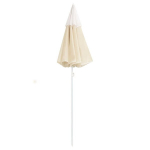 Lauko skėtis su plieniniu stulpu vidaXL, 180 cm, rudas, Kreminė spalva