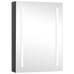 Veidrodinė vonios spintelė su LED ap&scaron;vietimu, 50x13x70 cm, pilka