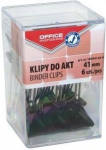 Metaliniai dokumentų klipai 41mm, 6 vnt., juodi