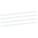 Knygų lentynos plok&scaron;tės, 4vnt., baltos, 100x10x1,5cm, MDP