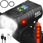 4T6 USB dviračio žibintas + galinis žibintas
