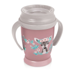 Puodelis su rankenėlėmis Lovi 360 Wild Soul Girl, rožinė, 250 ml, 9 mėn+