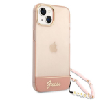 Guess PC/TPU Camera Outline Translucent Case skirtas iPhone 14 Plus, rožinis