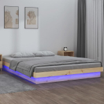 Lovos rėmas su led, 140x190cm, medienos masyvas