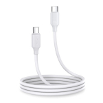 USB-C, USB-C kabelis 480Mb/s 60W, 1m, baltas