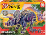 3D Galvosūkis Triceratops - EDUCA - 67 dalių - Mi&scaron;rus - Nuo 6 metų