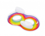 2 asmenų plaukimo ratas su atrama Bestway 186 x 116 cm Rainbow Dreams
