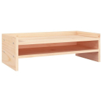 Monitoriaus stovas vidaXL, Pu&scaron;ies medienos masyvas, 50x24x16cm, ruda