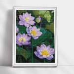 Deimantinė mozaika su rėmeliu TM Varvikas Water lilies LE151e 30x40 cm