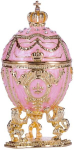 Faberge stiliaus kiau&scaron;inis, papuo&scaron;alų dėžutė, rožinė