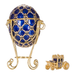 Faberge stiliaus imperatori&scaron;kasis karūnavimo kiau&scaron;inis, papuo&scaron;alų dėžutė su vežimu