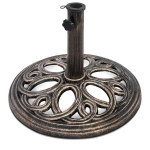 Costway skėčio stovas stabilus skėčių stovas, pagamintas i&scaron; tvirto ketaus, skirtas nuo 38 mm iki 48 mm stulpams