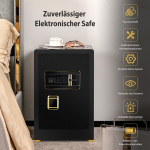 Costway Safe Seifas 42,5 L Spintelė Seifas, plieninis namų seifas su skaitmenine klaviatūra ir raktų užraktu