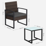 Rattan look aiam&ouml;&ouml;bli komplekt, 3 tk
