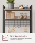 Pistikupesadega seisev riiul 14 konksu greige-must