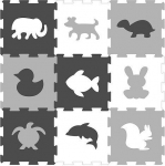 Smily Play Contrast Foam Mat Animals 9vnt. dėlionė 84354