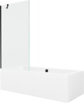 Vonia Mexen Cube su apdaila ir stiklo sienele, 170x80 cm + 90 cm, White+Black/Transparent