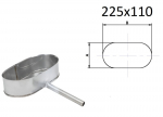 Elipsinis kondensato nuvedimas plačiojoje pusėje. AxB=225x110 mm.