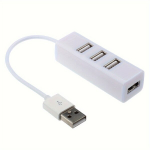 4 prievadų USB &scaron;akotuvas su jungikliais, Baltas