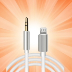 Lightning 3.5 mm AUX garso kabelis, Baltas