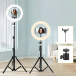 Asmenukių lazda ("Selfie sticks") Trikojis 26cm Asmenukių Lempa Su 110cm Trikoju Telefono Laikikliu.