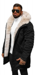 Vyri&scaron;ka juoda žieminė striukė su kailiu Eget JS/22M316/392-58841-XXL