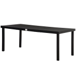 "Outsunny" sodo stalas 8 žmonėms valgomojo stalas aliuminio stalas sodo baldai svetainės baldai lengvai prižiūrimas plastikas juodas 190 x 90 x 74 cm, Juoda