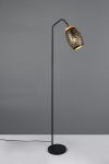 Juodai-auksinė grindų lempa 147 cm, ovalus gaubtas, E27