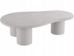 Ława Selena Japandi Microcement Oval Coffee Table, Light Grey, 130&times;80 cm
