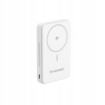 Atsarginis maitinimo &scaron;altinis ("Power Bank") Powerbank Wozinsky 10000mah Qi2 22.5w Pd, su stoveliu, baltas