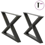 Kavos staliuko kojelės 2 vnt antracitas 70x(42-43,3) cm plienas