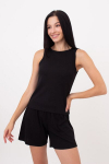 Moteri&scaron;ka medvilninė tampri maikutė RIB 3808/010 Giulia, spalva black