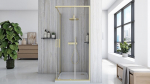 Du&scaron;o Kabina Rea City 90X90 Brush Gold + Du&scaron;o Irklavimo Baseinas Savoy Black