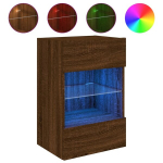 Sieninė Televizoriaus spintelė，TV spintelė，TV staliukas su LED lemputėmis, ruda, 40x30x60,5cm CFE770015