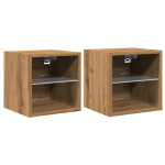 Sieninės Televizoriaus spintelė，TV spintelė，TV staliukass su LED, 2vnt., artisano, 30x28,5x30cm CFE949752