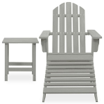 Sodo Adirondack kėdė，Lauko kėdė su otomane ir staliuku, pilka, eglė CFE74529