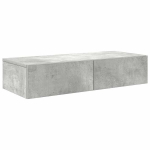 Sieninė lentyna，sieninis stovas su stalčiais, betono pilka, 80x33x17cm CFE221994