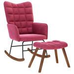 Supama kėd，poilsio kėdėė su taburete Wine Red Velvet CFE446392