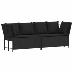 Sodo sofa，Lauko sofa su pagalvėlėmis, juodos spalvos, poliratanas CFE39977